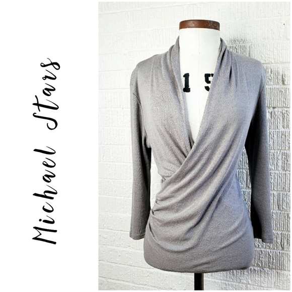 Michael Stars Tops - Anthro Michael Stars silver sparkle wrap top